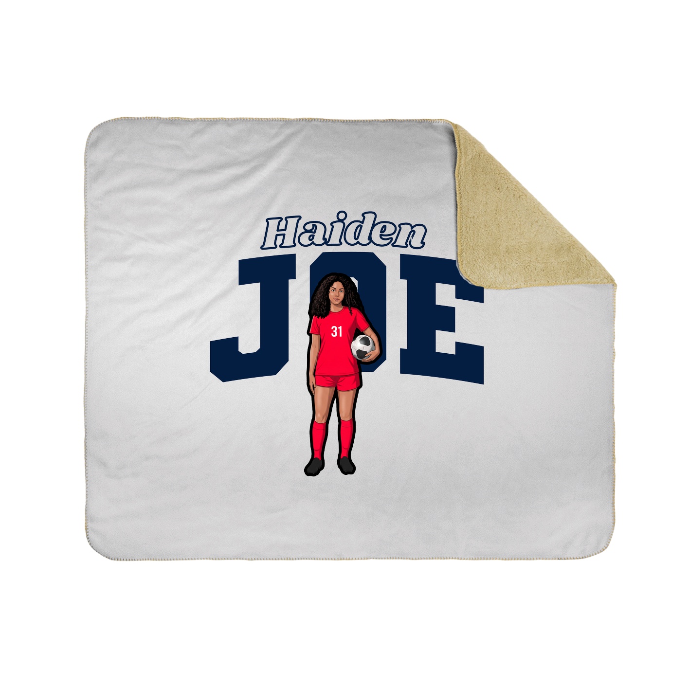 Throw Blanket — Name Arch in White