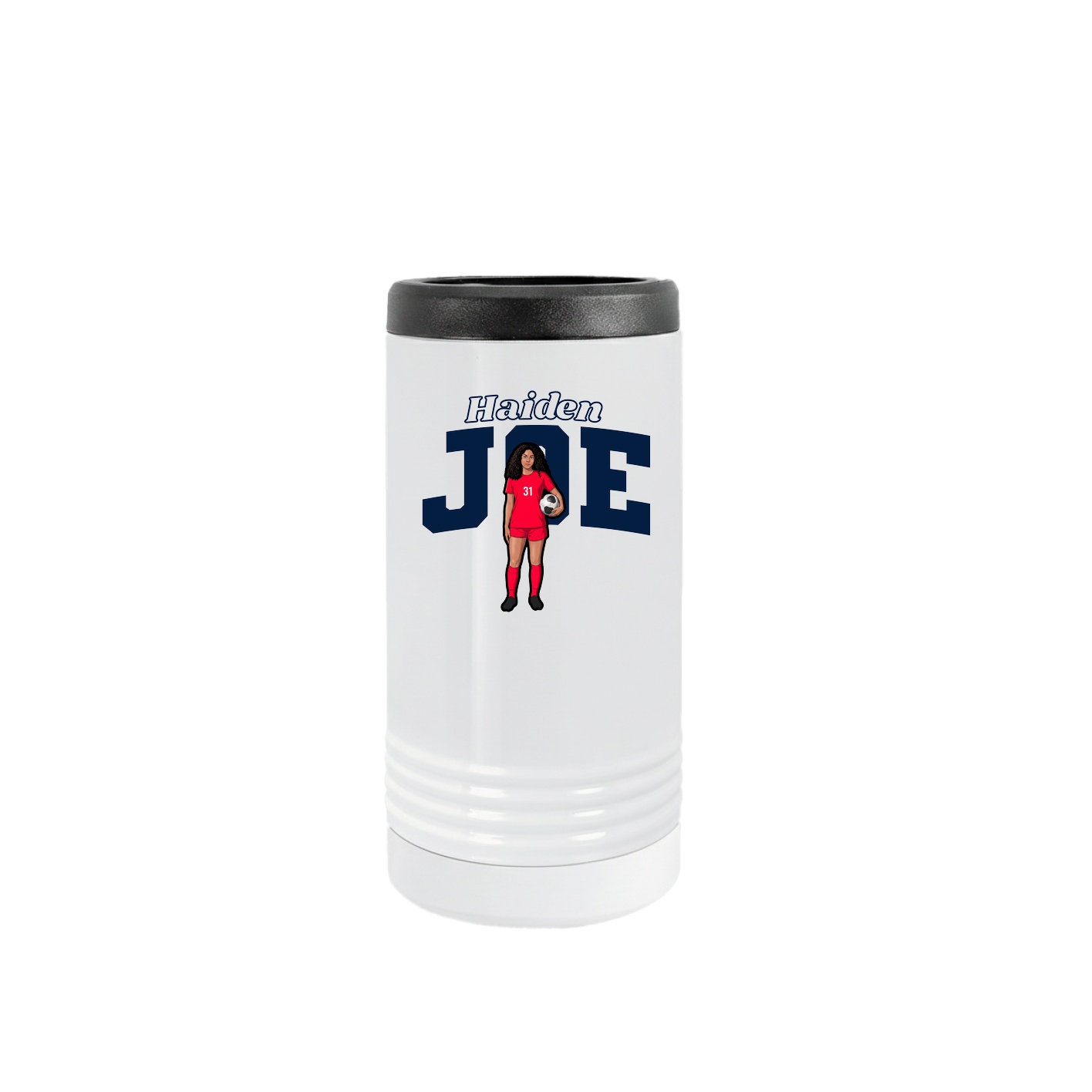 Slim Beverage Holder — Name Arch in White