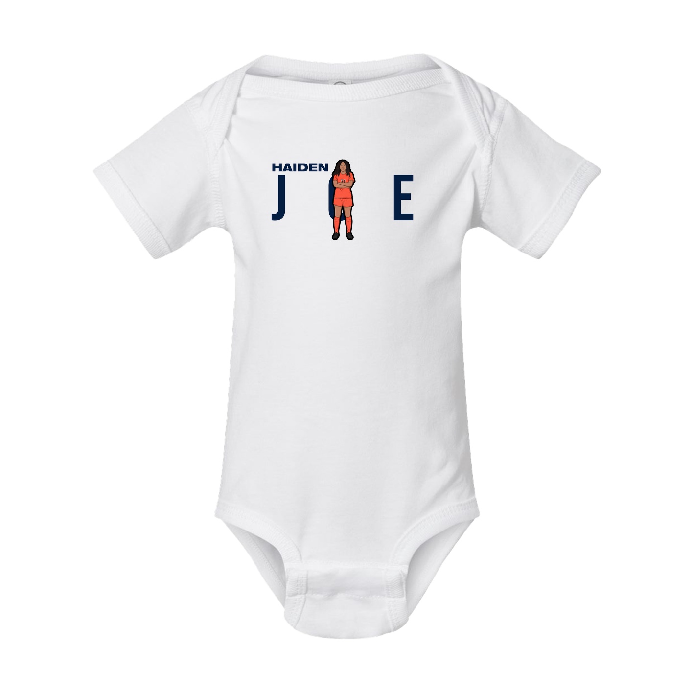 Baby Onesie — Player Name in White