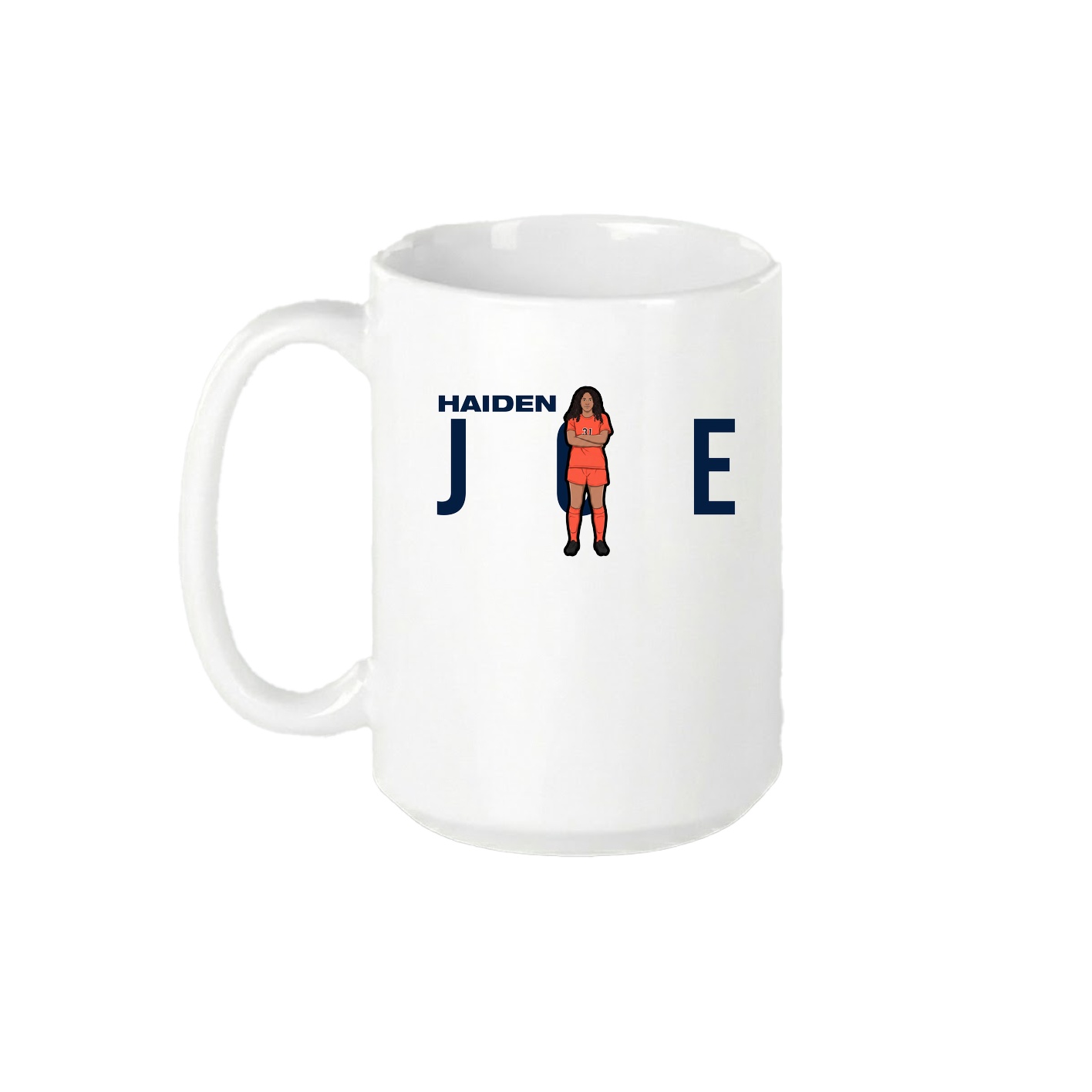 15oz Coffee Mug — Player Name in White