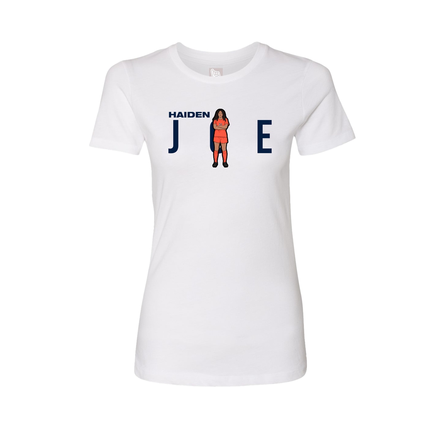Fitted Women's Tee — Player Name in White