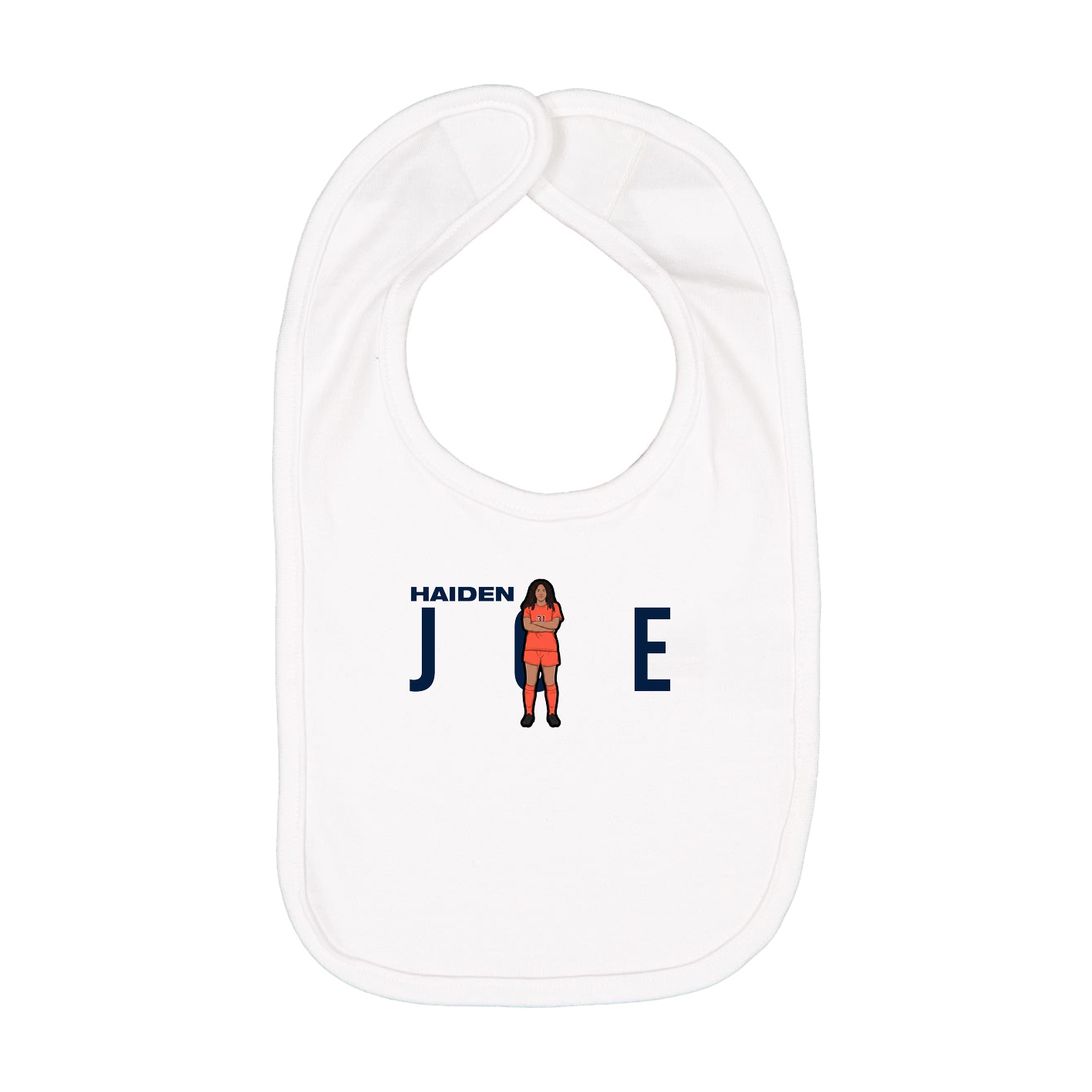 Infant Bib — Player Name in White
