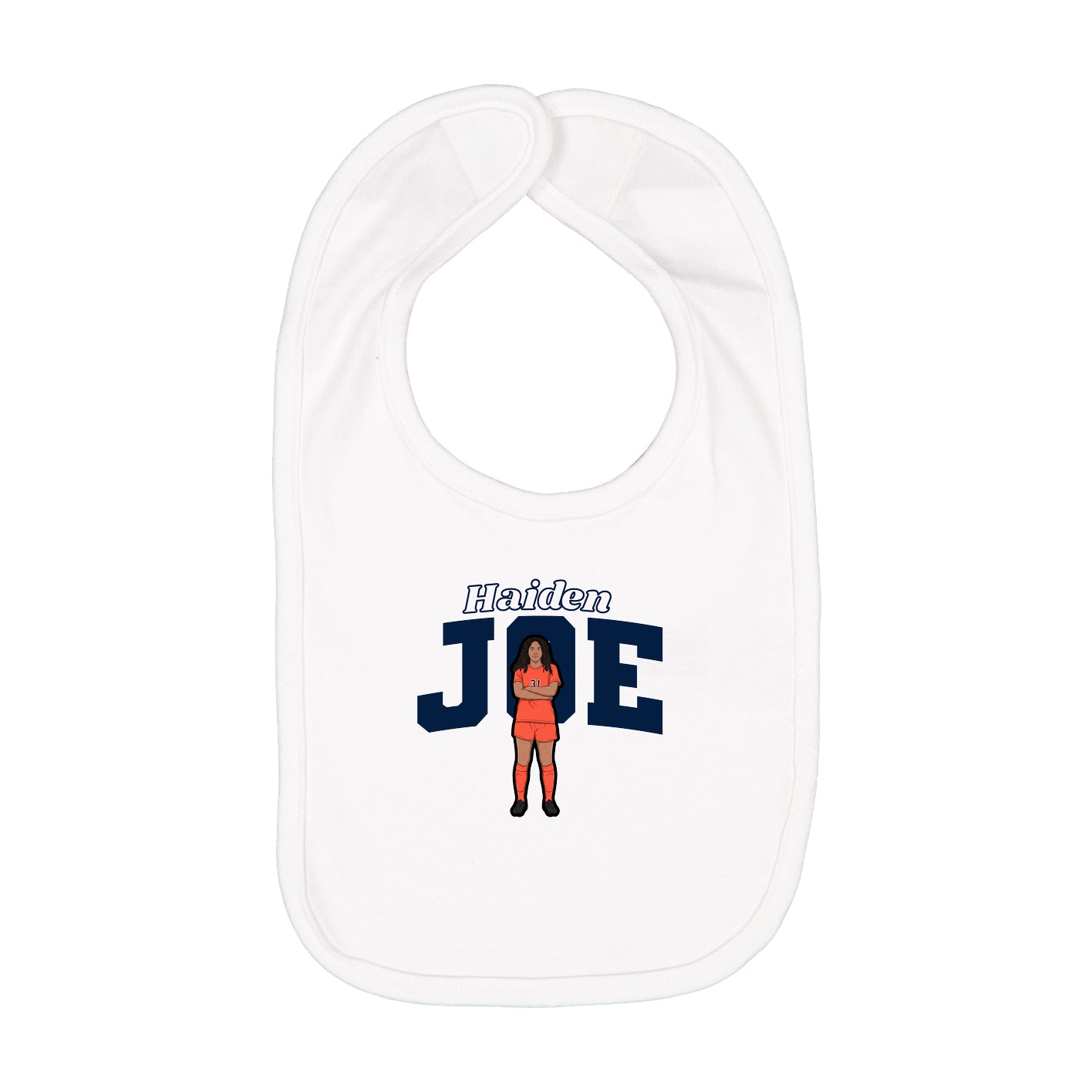 Infant Bib — Name Arch in White