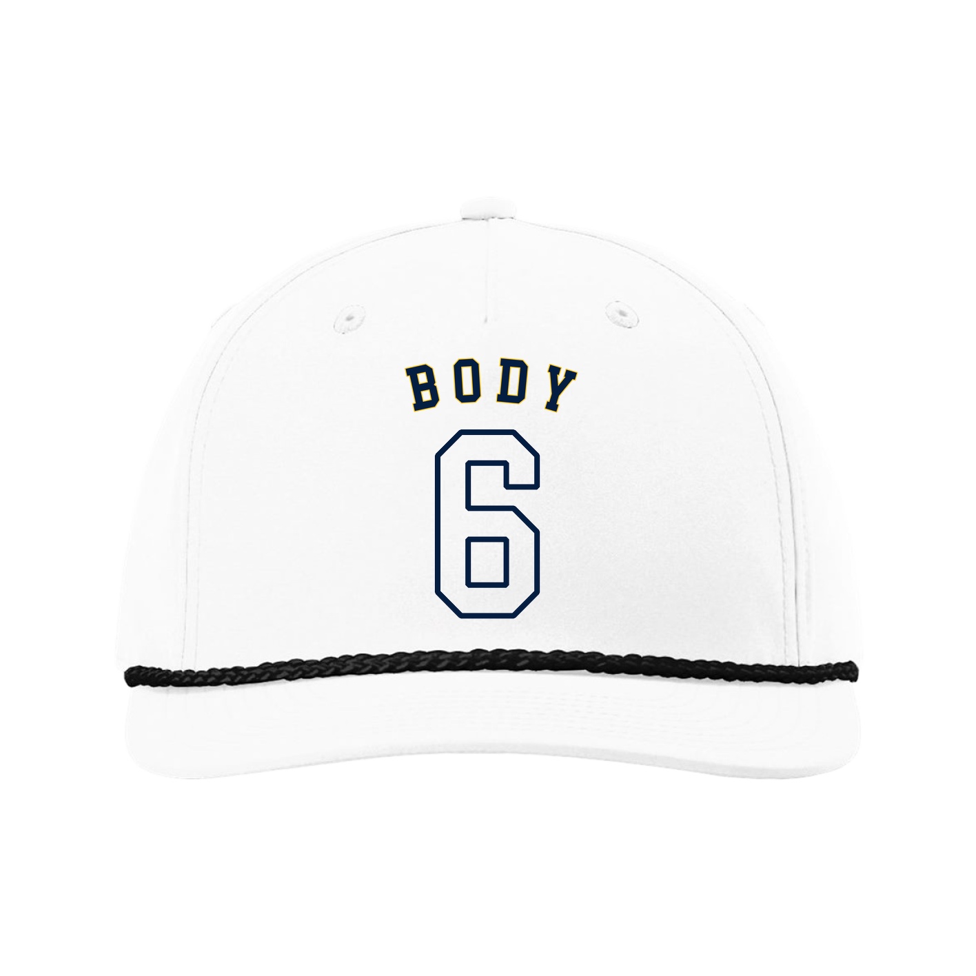 Five-Panel Classic Rope Cap — Shirsey Arch in White