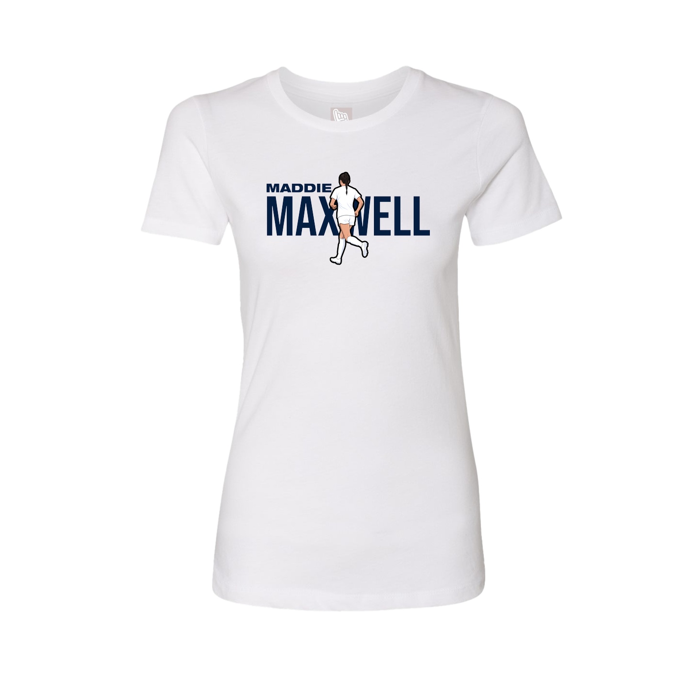 Fitted Women's Tee — Player Name in White