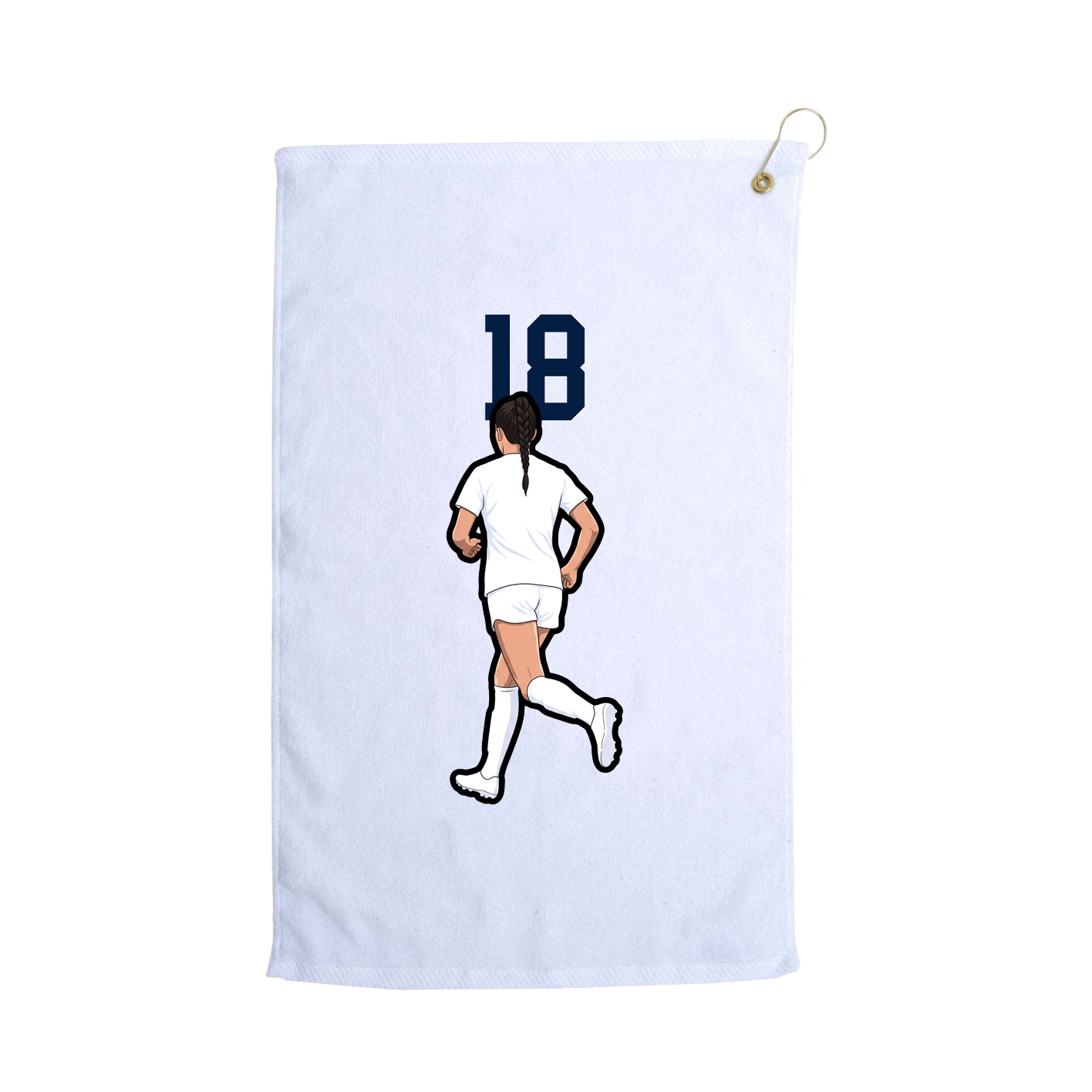 Golf Towel — Number Top in White