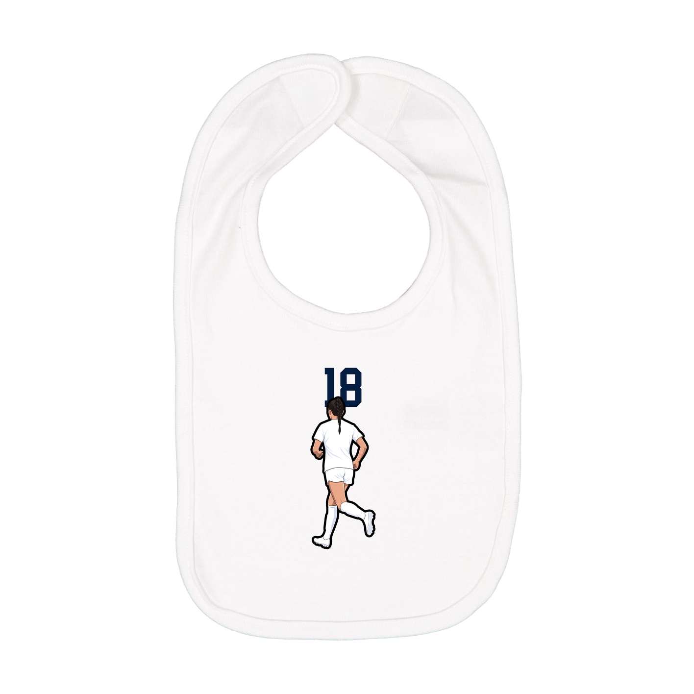 Infant Bib — Number Top in White