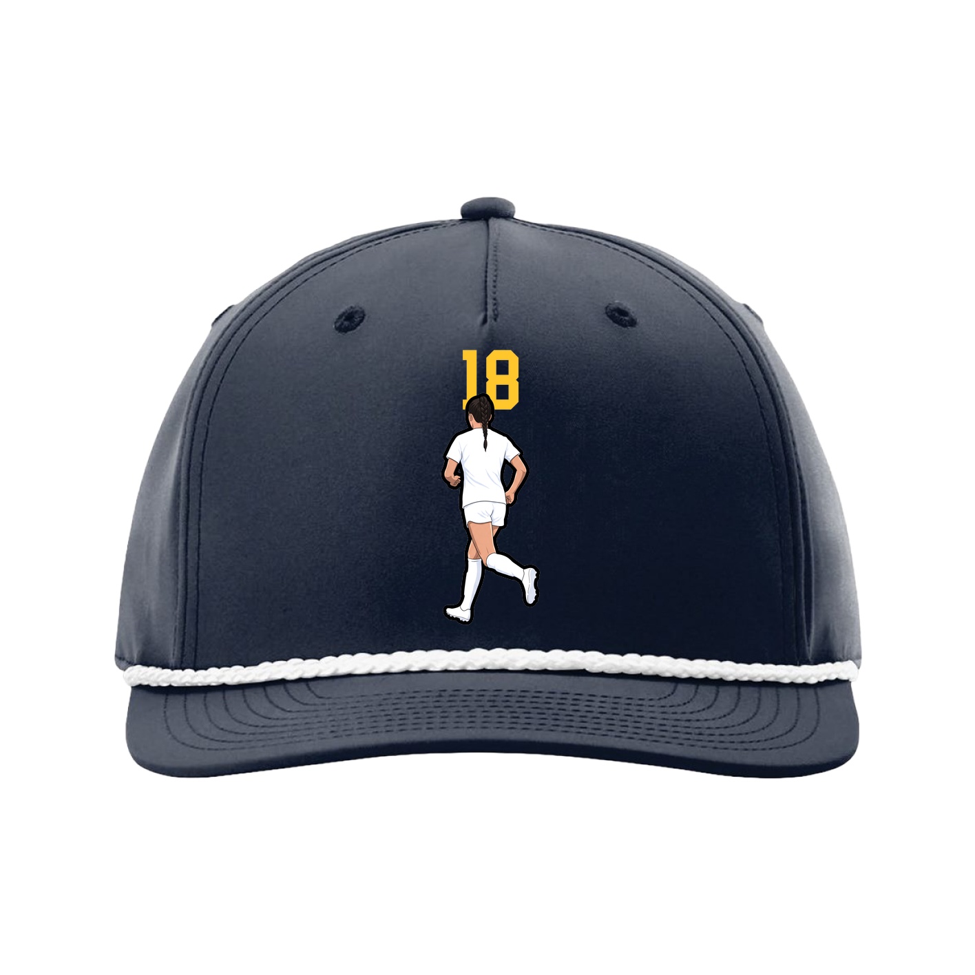 Five-Panel Classic Rope Cap — Number Top in Navy