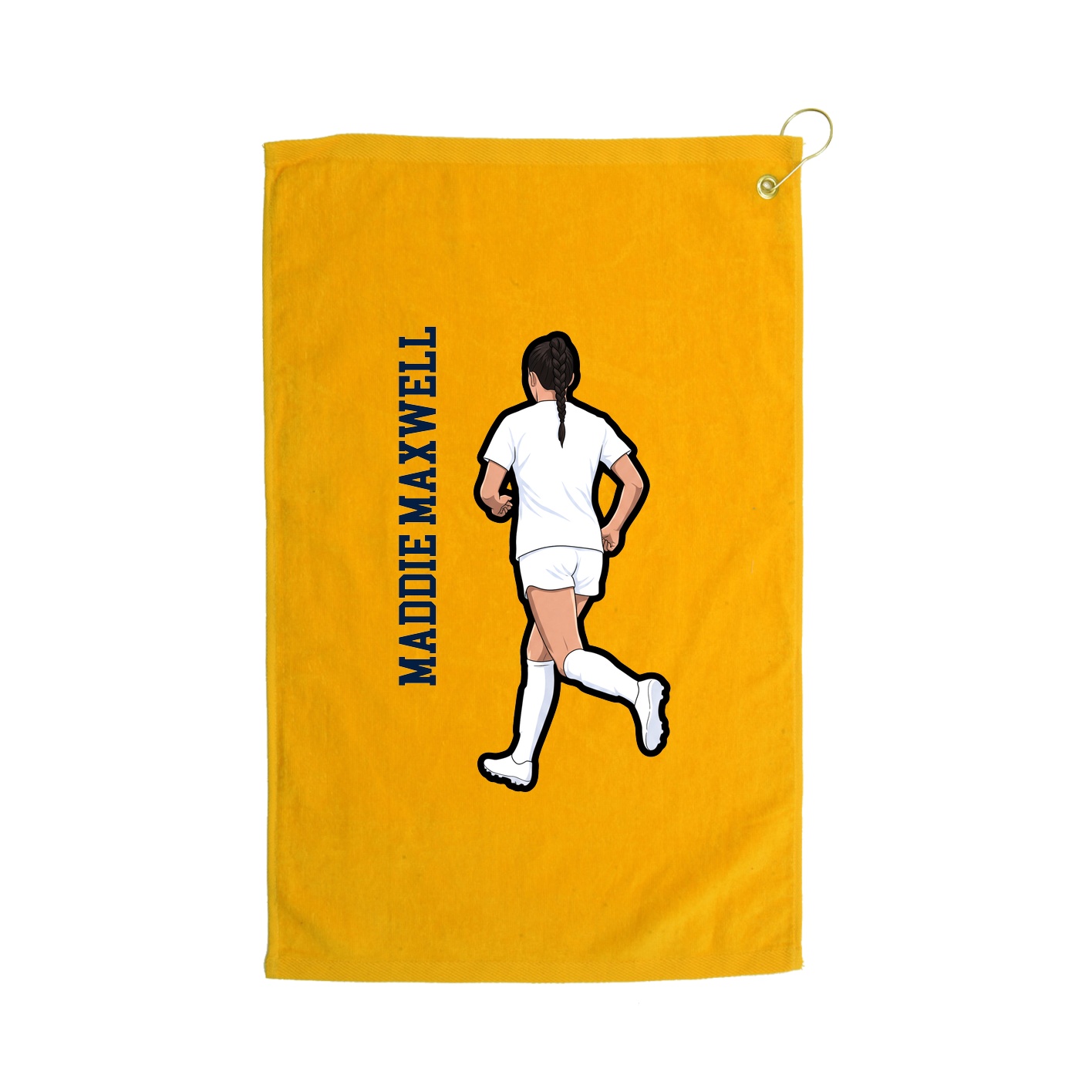 Golf Towel — Name Vertical in Gold
