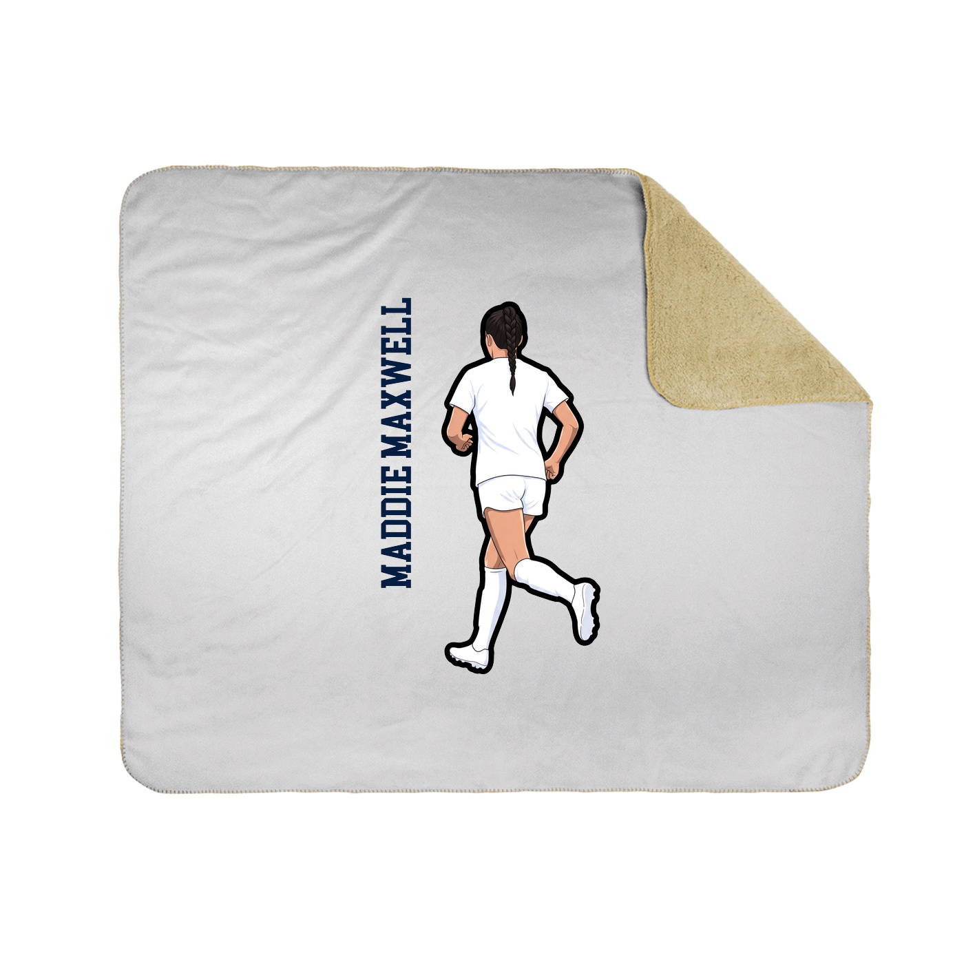Throw Blanket — Name Vertical in White