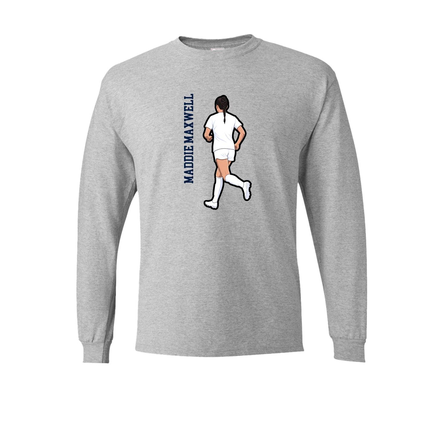 Long Sleeve Tee — Name Vertical in Grey