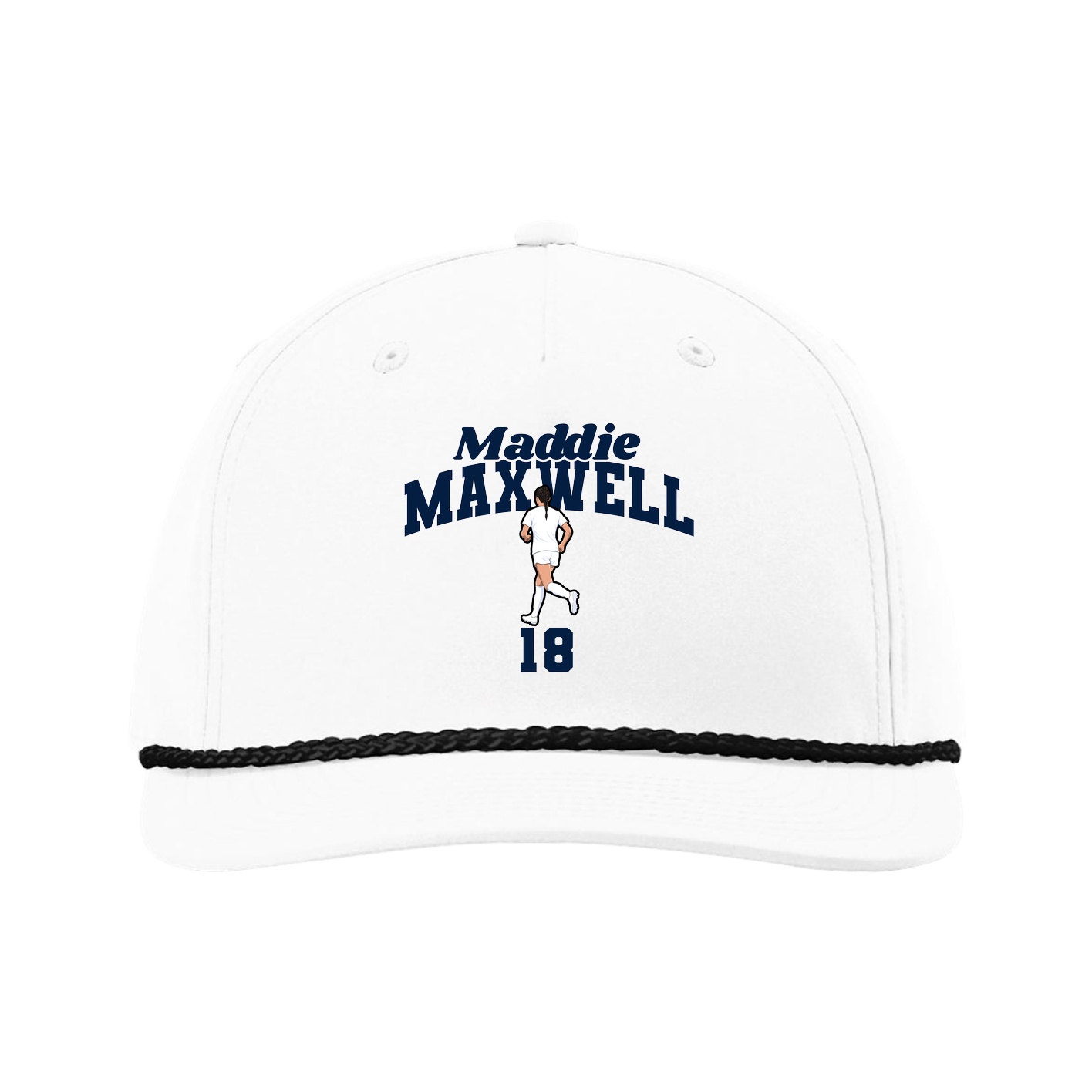 Five-Panel Classic Rope Cap — Signature Arch in White