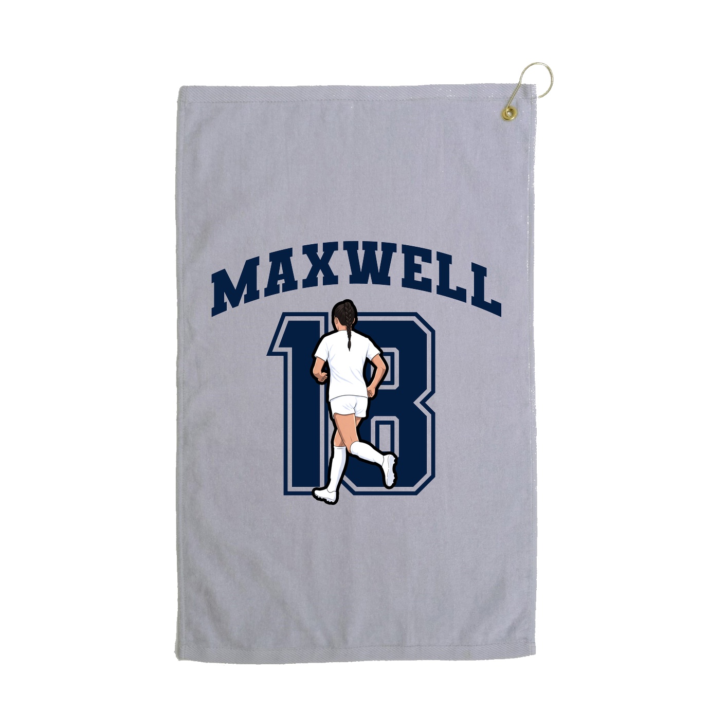 Golf Towel — Number in Grey