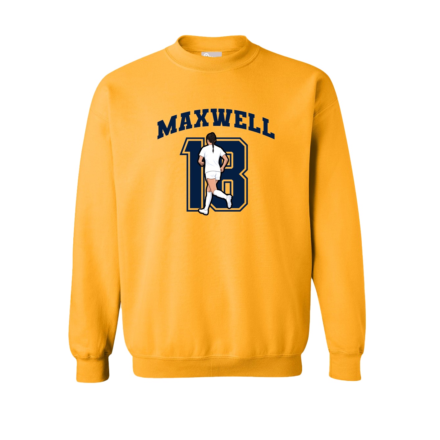 Fleece Crew — Number in Gold