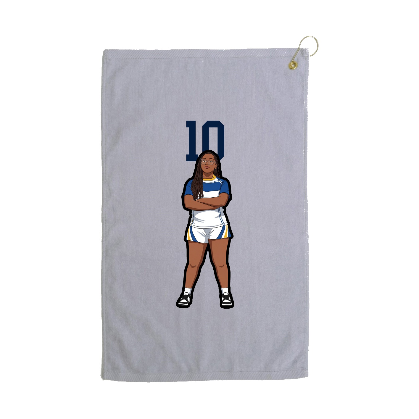 Golf Towel — Number Top in Grey