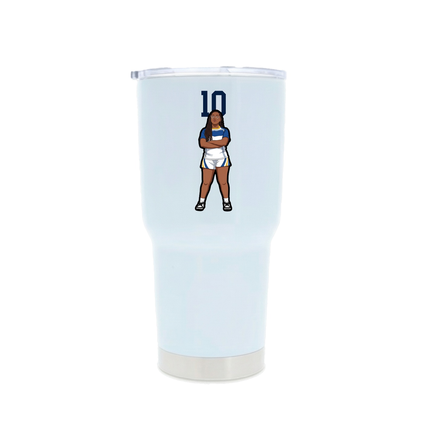 30oz Stainless Steel Tumbler — Number Top in White