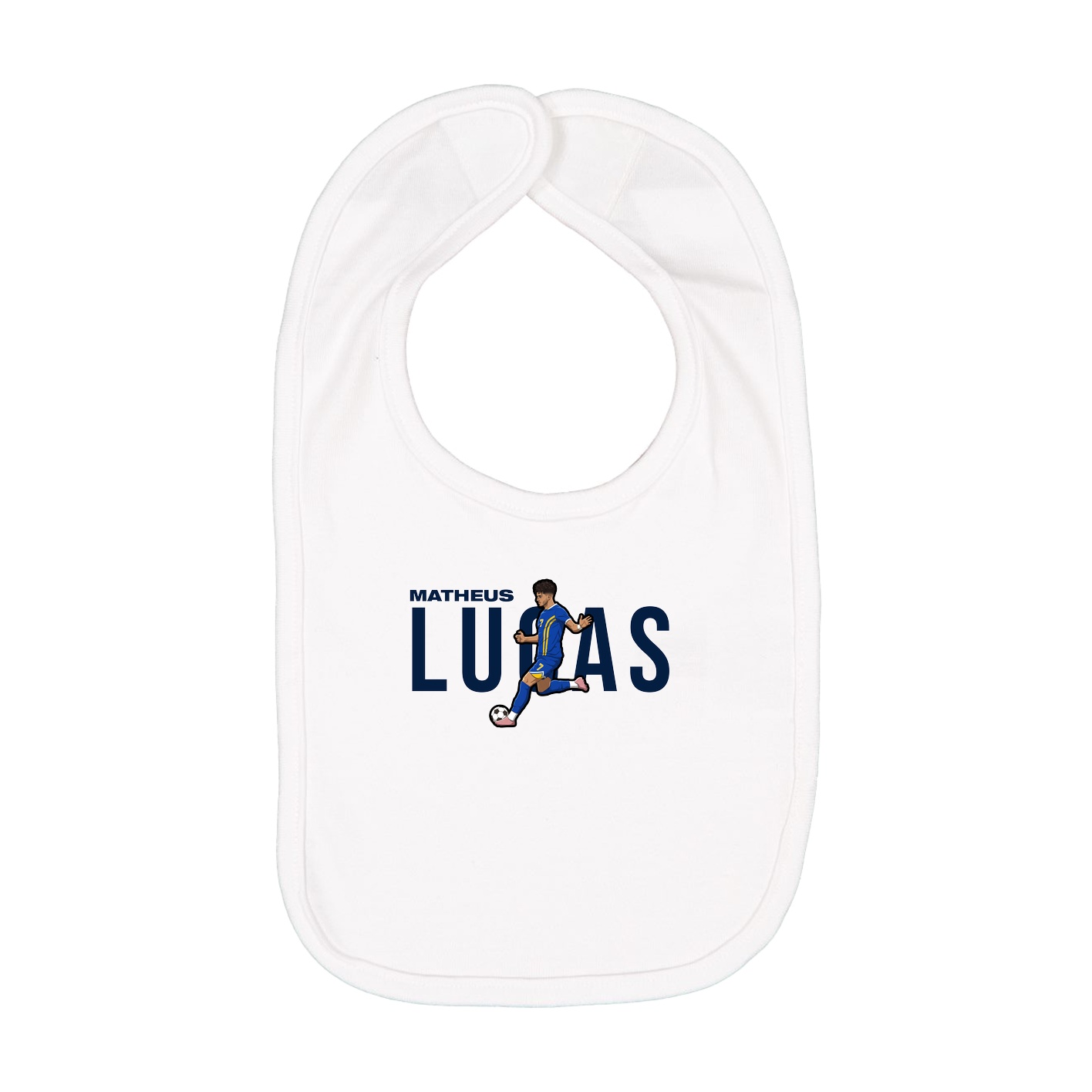 Infant Bib — Player Name in White