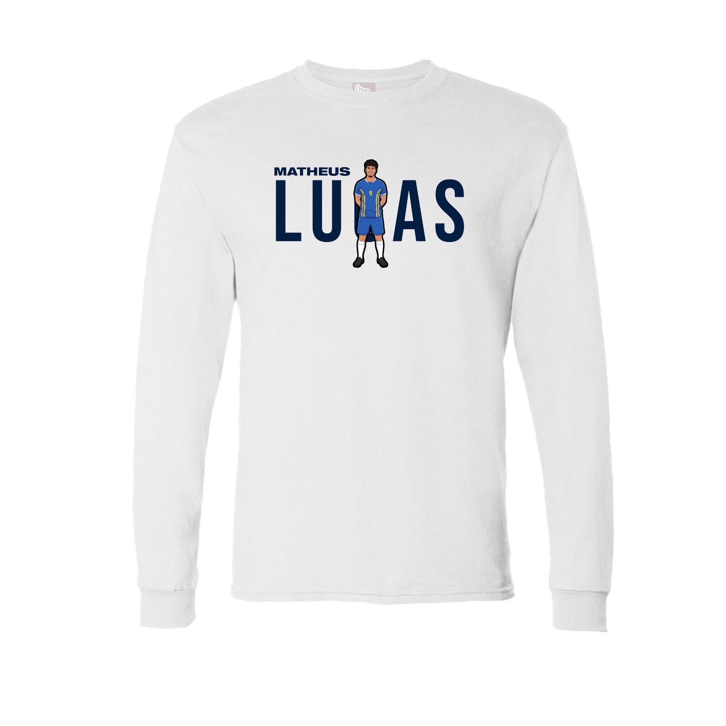 Long Sleeve Tee — Player Name in White