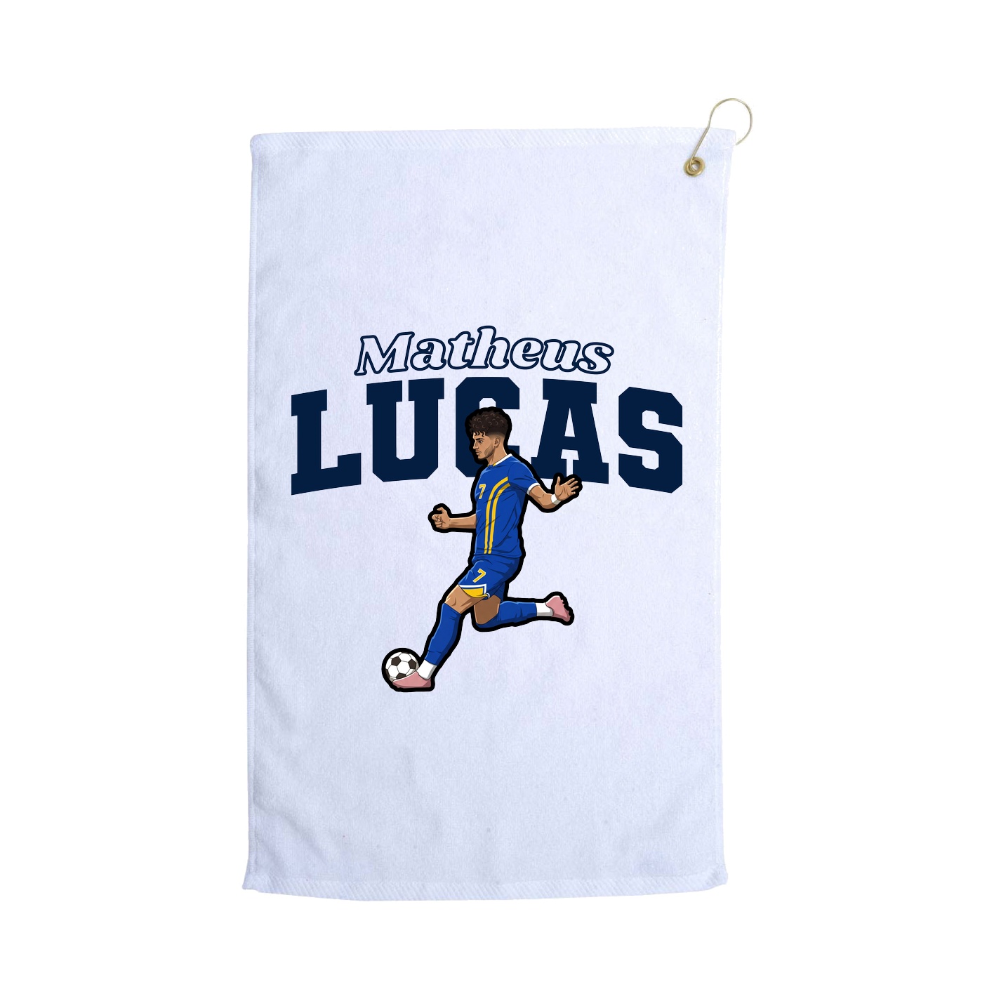 Golf Towel — Name Arch in White
