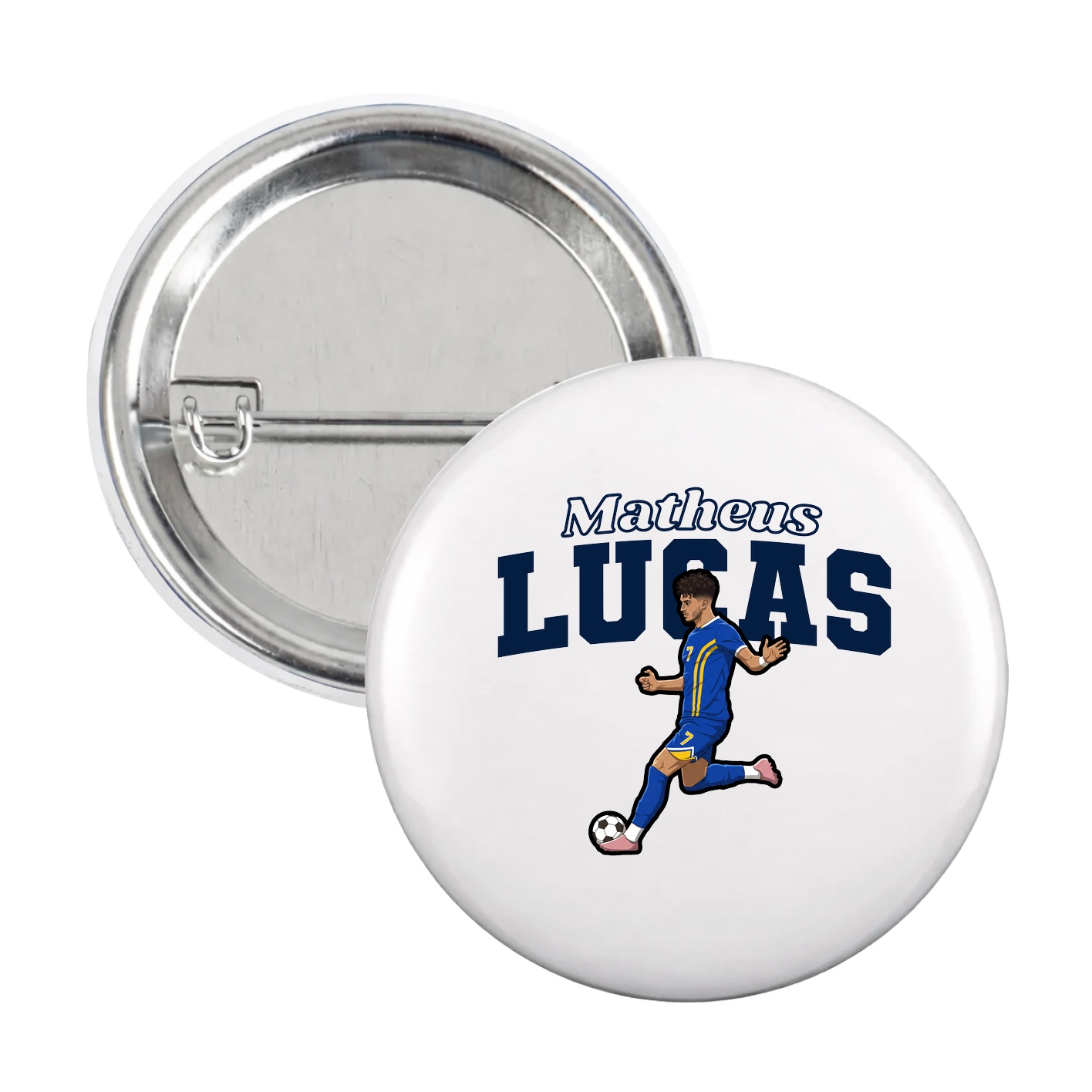 Game Day Button — Name Arch in White