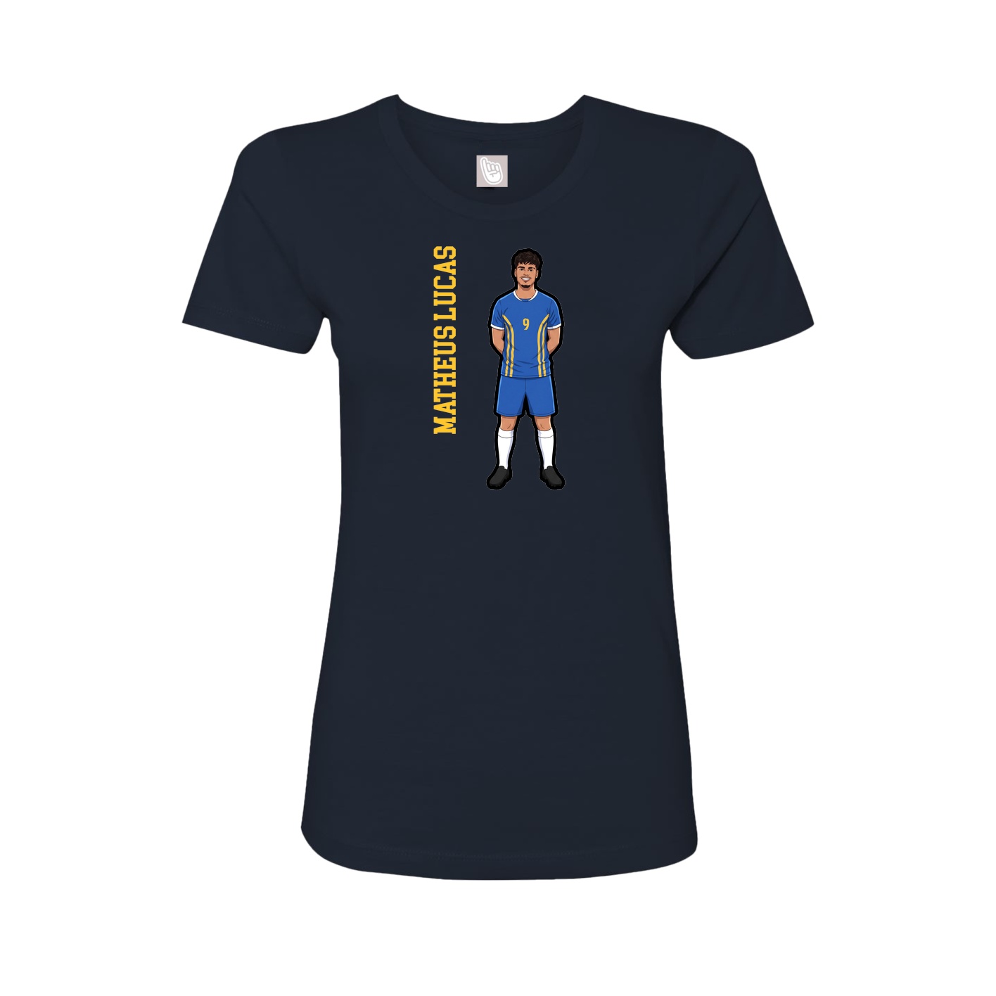 Womens Tee — Name Vertical in Navy
