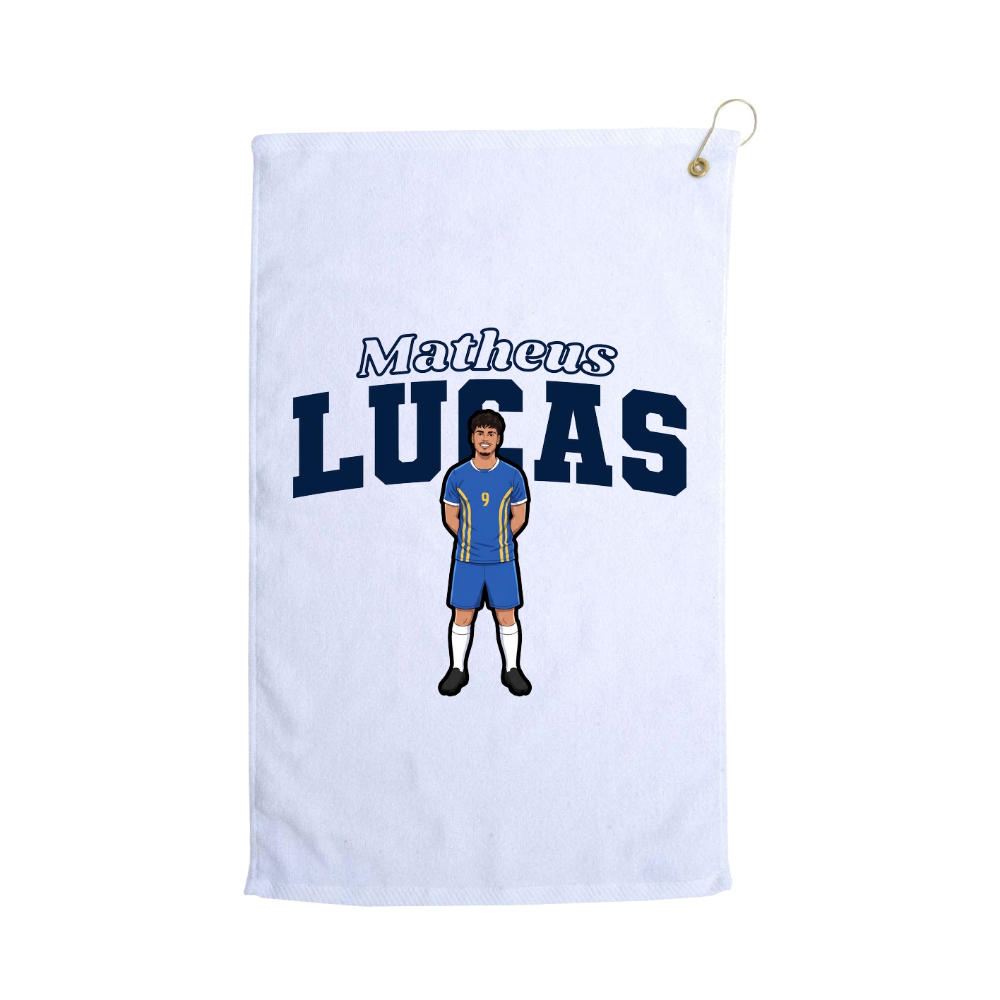 Golf Towel — Name Arch in White