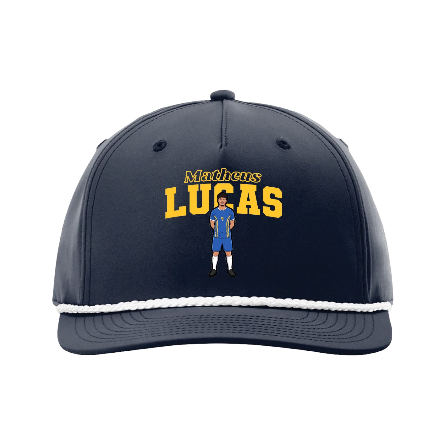 Five-Panel Classic Rope Cap — Name Arch in Navy