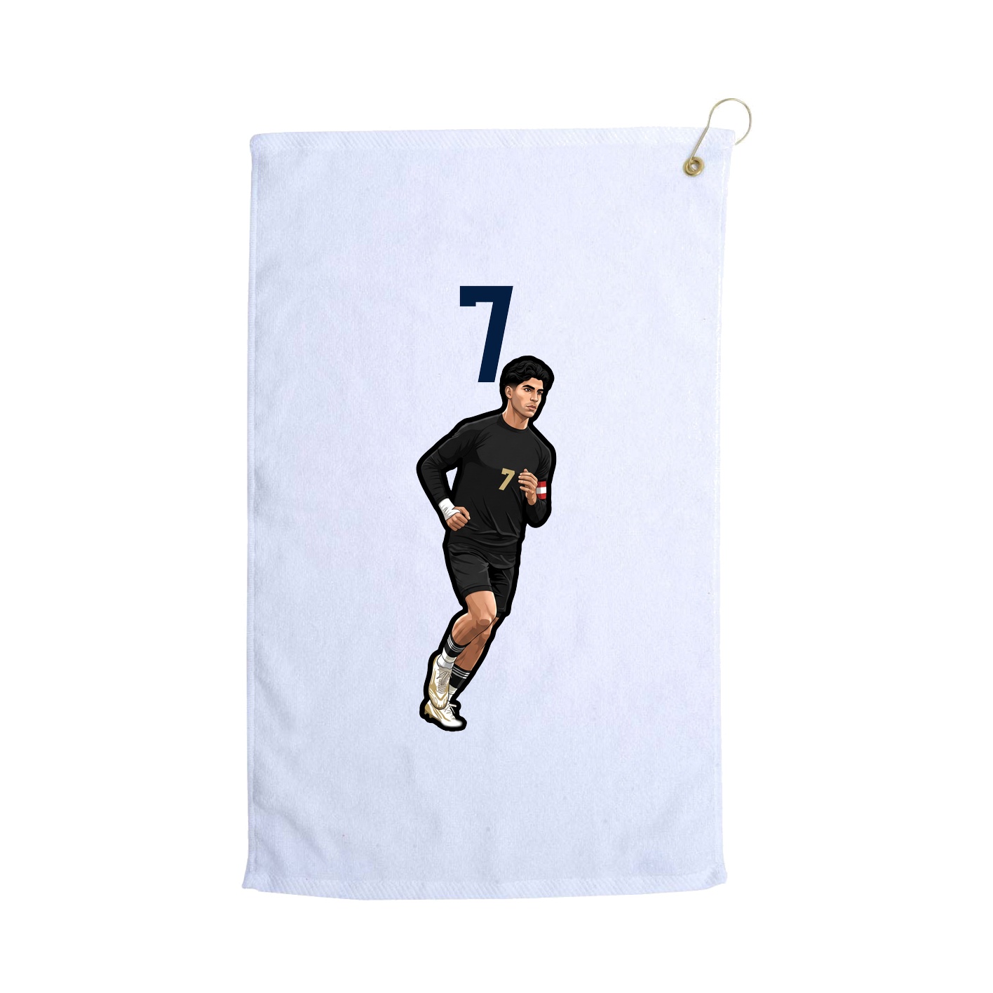 Golf Towel — Number Top in White