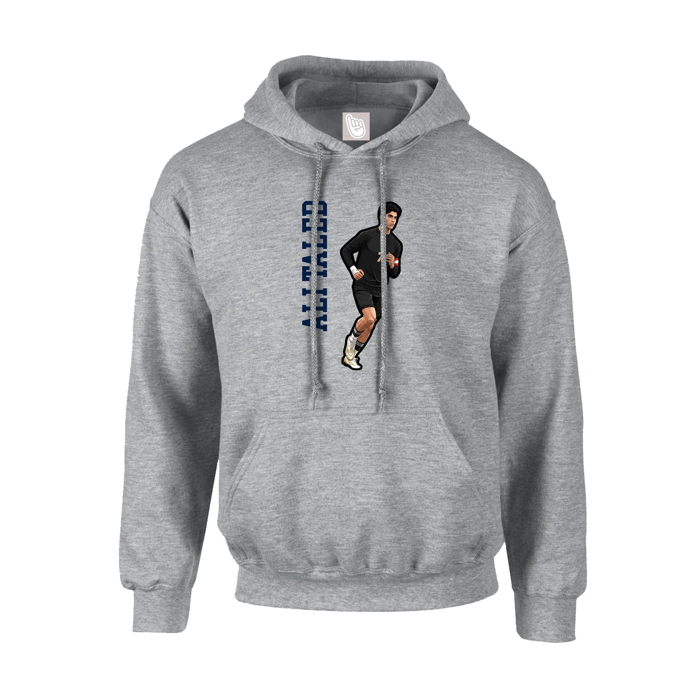 Youth Hoodie — Name Vertical in Grey
