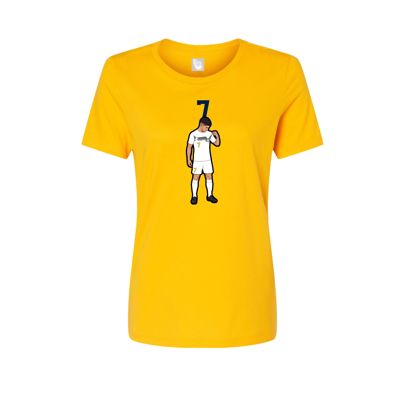 Womens Tee — Number Top in Gold