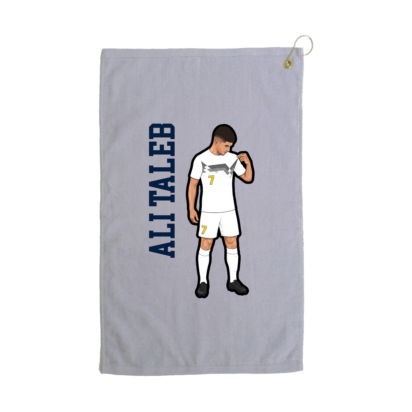 Golf Towel — Name Vertical in Grey