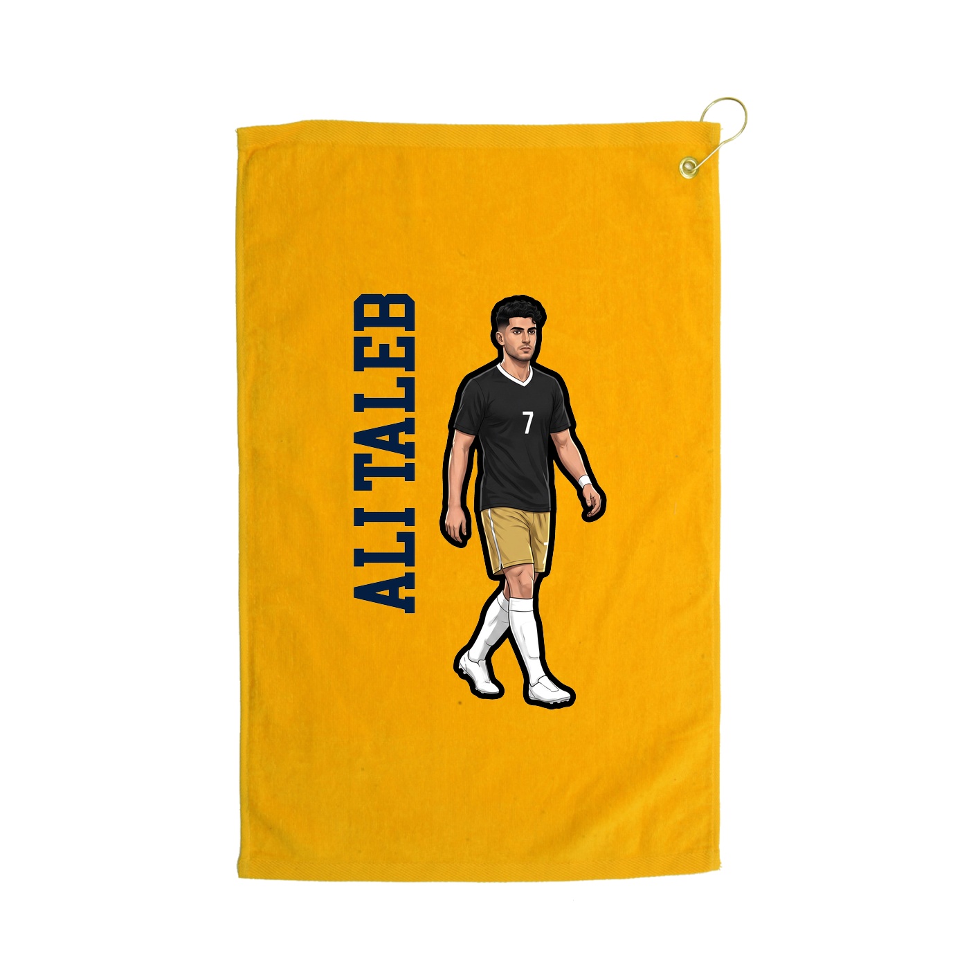 Golf Towel — Name Vertical in Gold