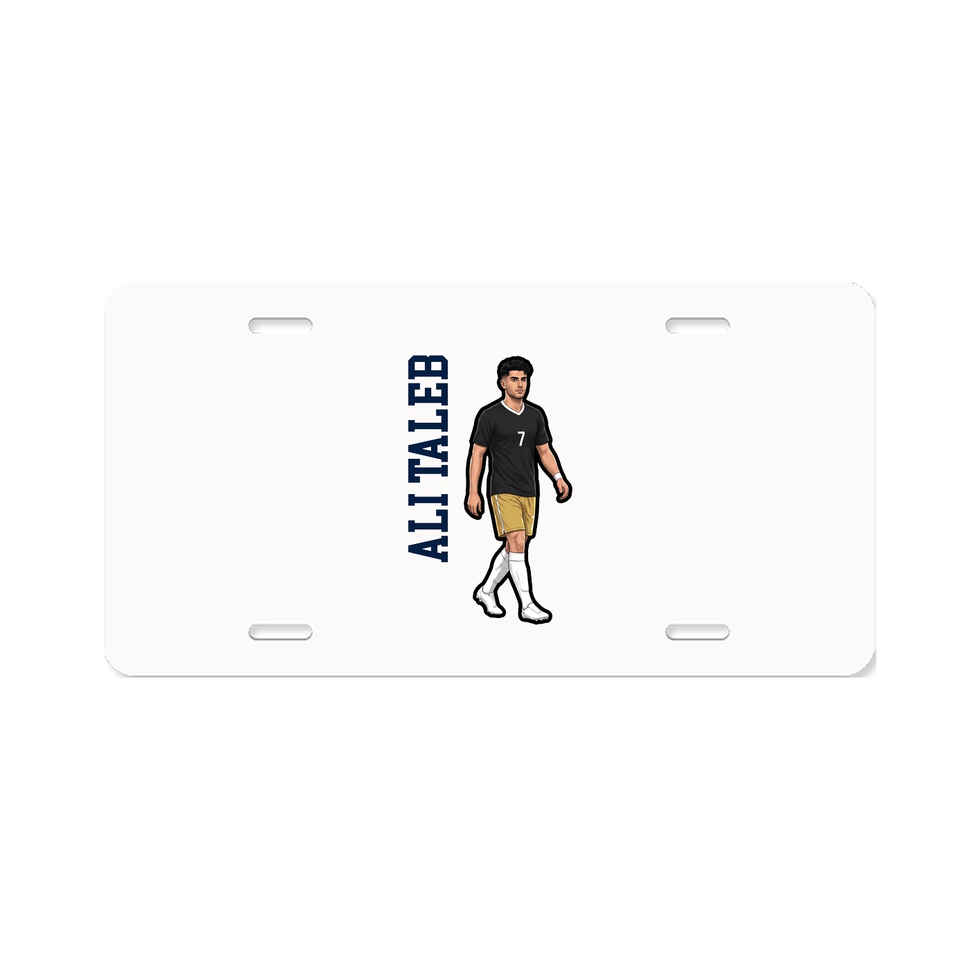 License Plate — Name Vertical in Classic