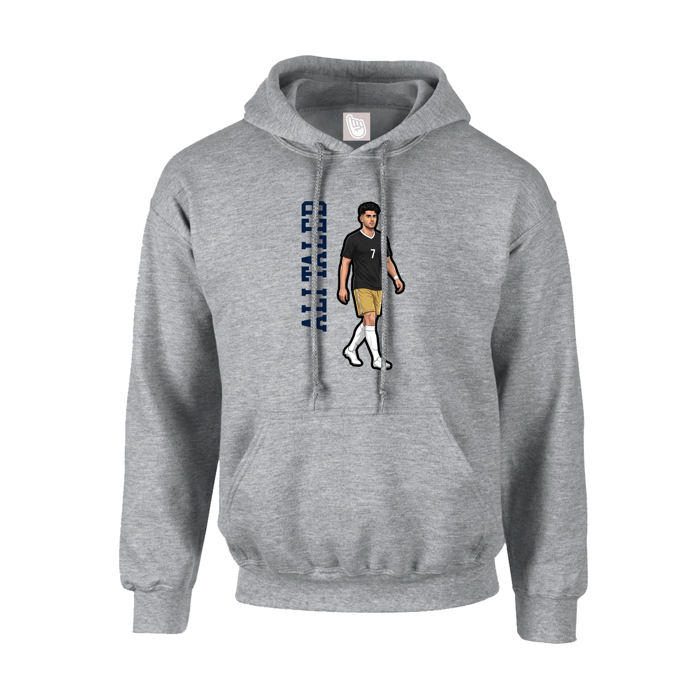 Youth Hoodie — Name Vertical in Grey