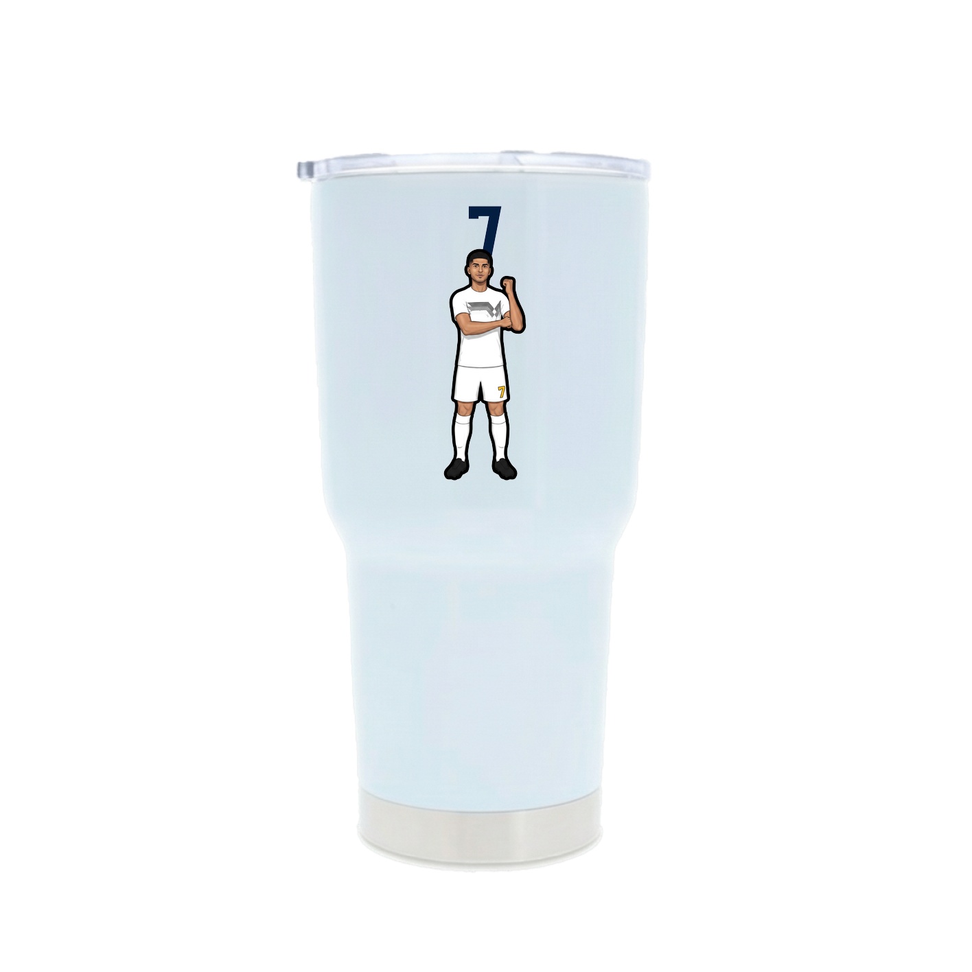 30oz Stainless Steel Tumbler — Number Top in White