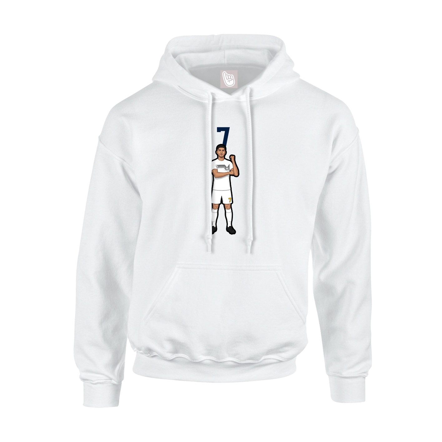 Youth Hoodie — Number Top in White
