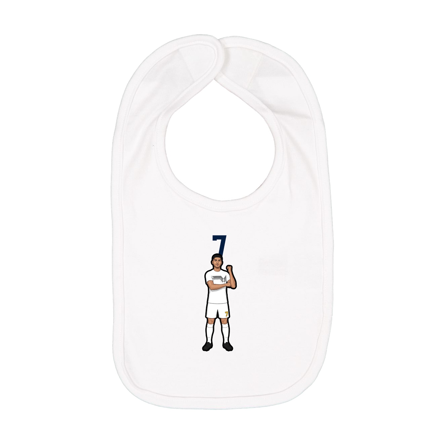Infant Bib — Number Top in White