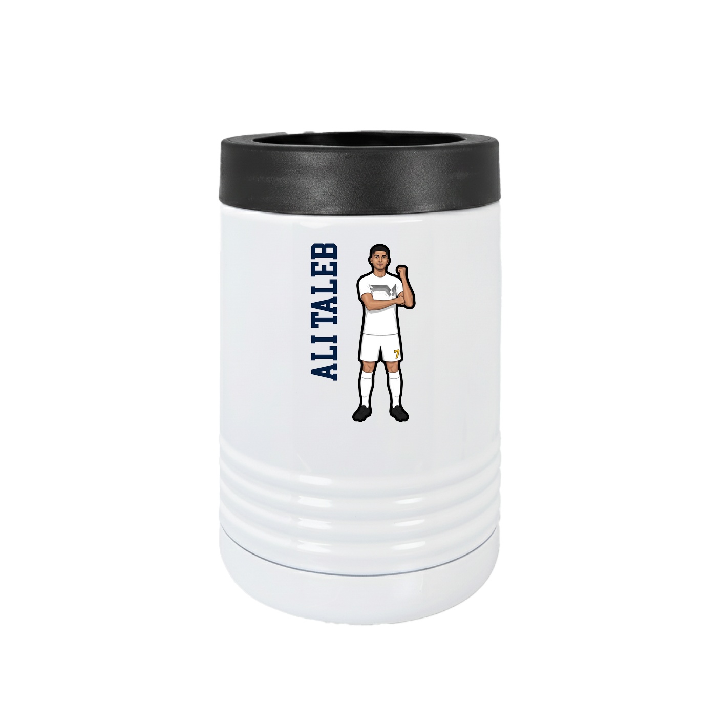 Beverage Holder — Name Vertical in White