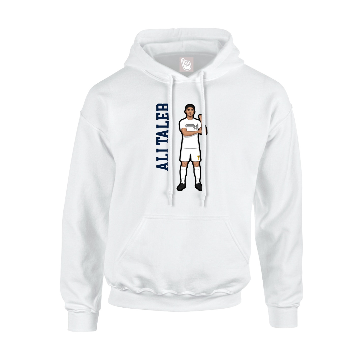 Youth Hoodie — Name Vertical in White