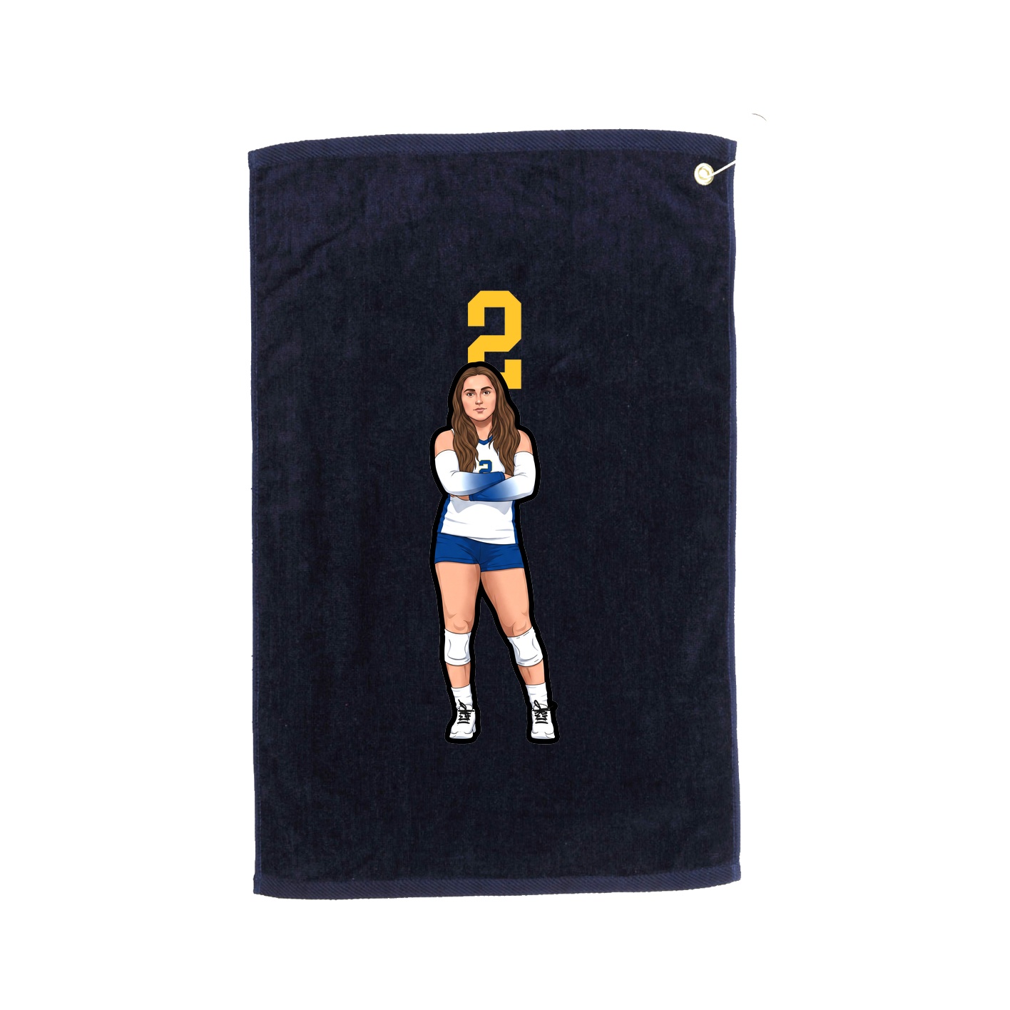 Golf Towel — Number Top in Navy