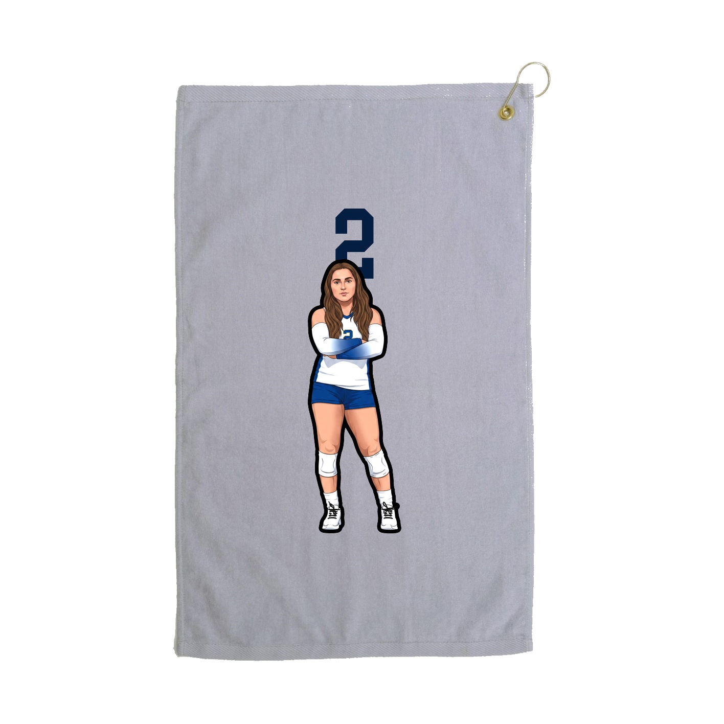 Golf Towel — Number Top in Grey
