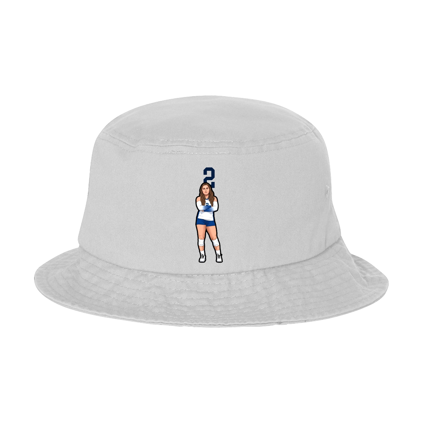Bucket Cap — Number Top in White