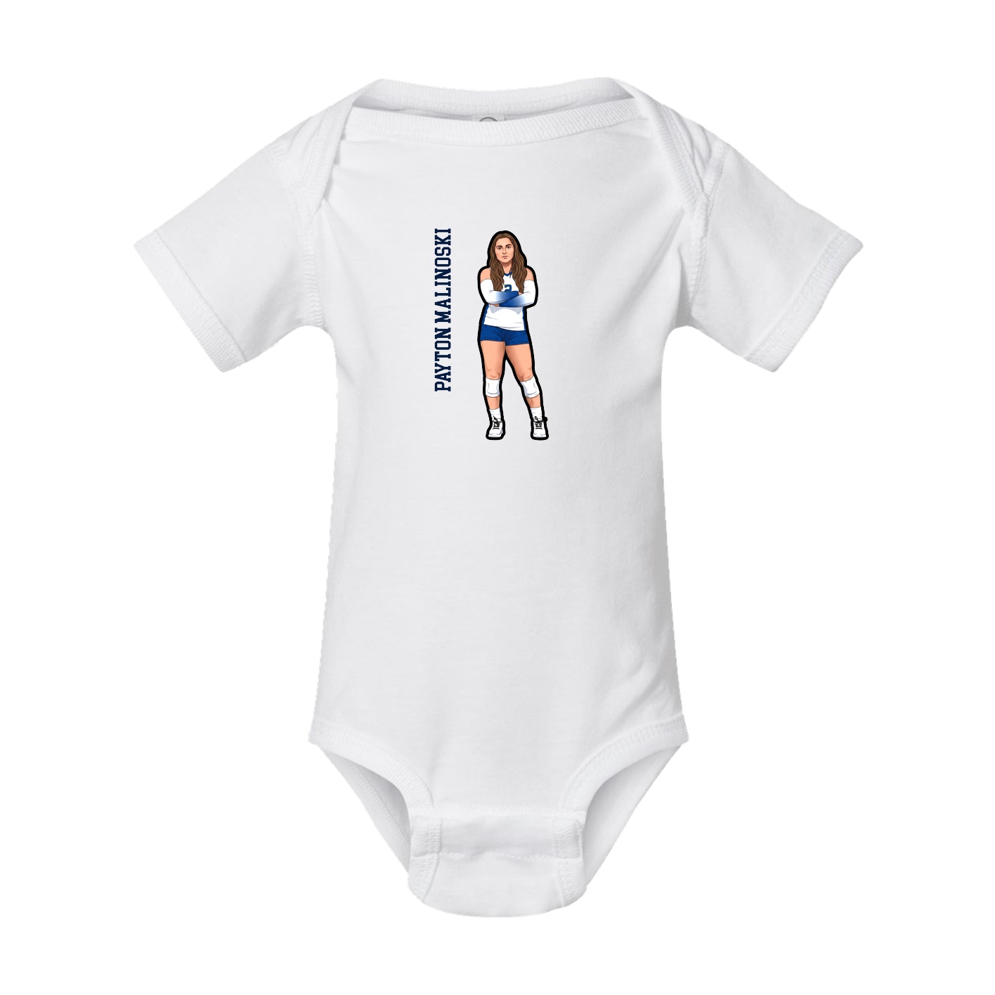 Baby Onesie — Name Vertical in White