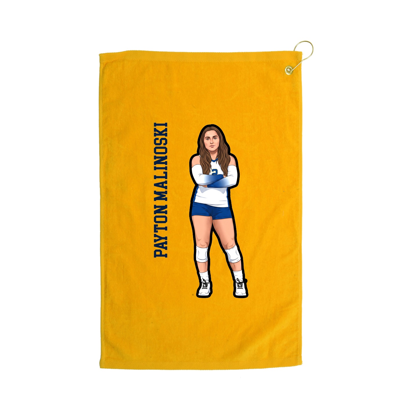 Golf Towel — Name Vertical in Gold