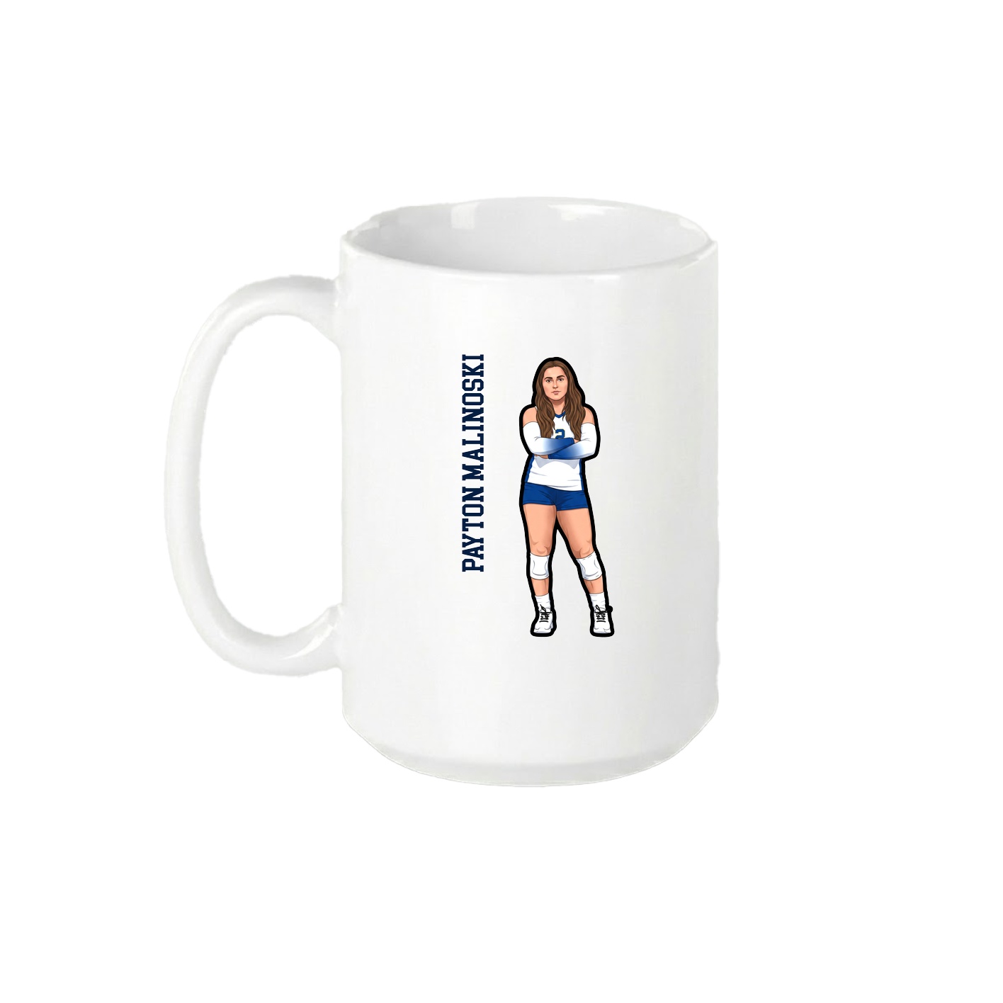 15oz Coffee Mug — Name Vertical in White