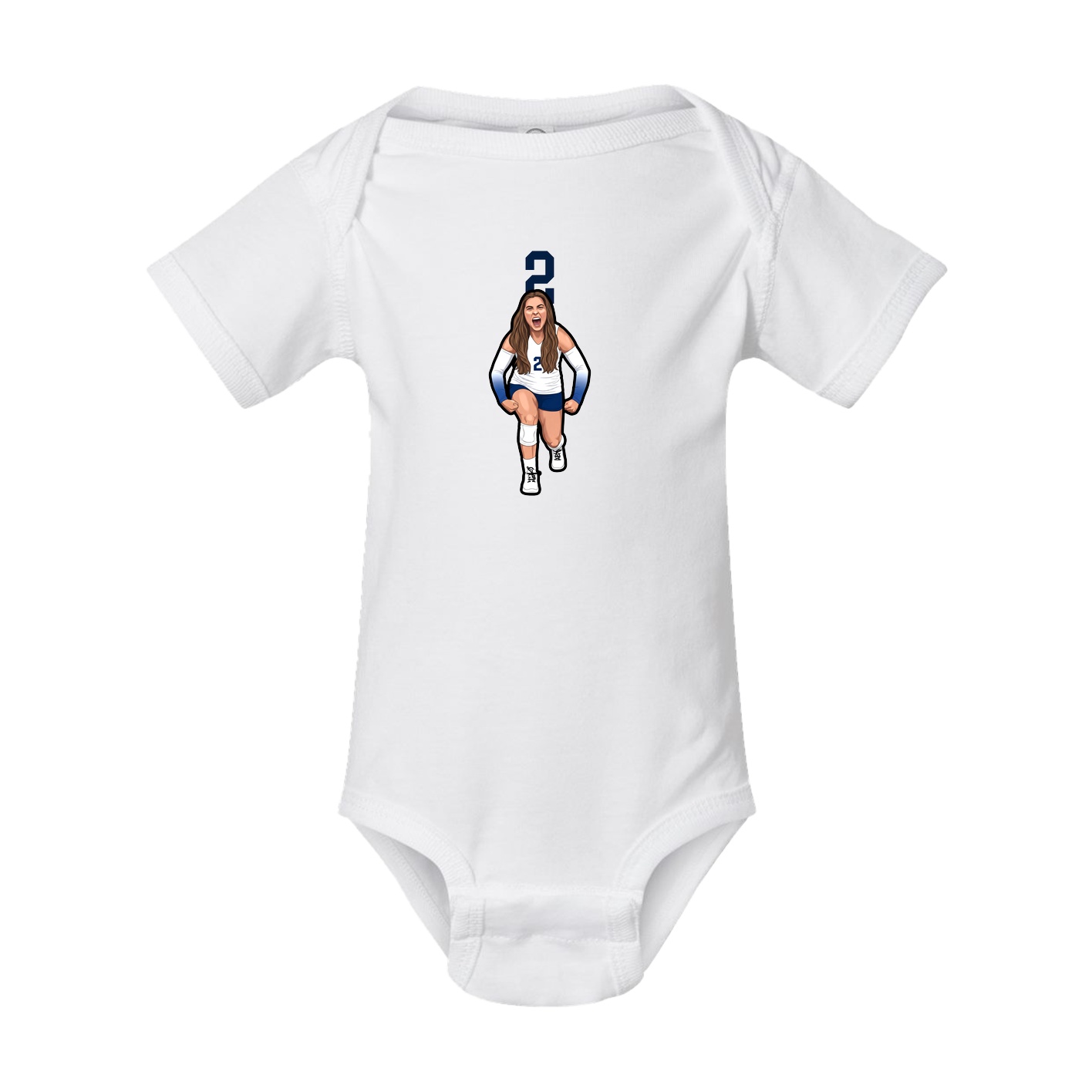 Baby Onesie — Number Top in White