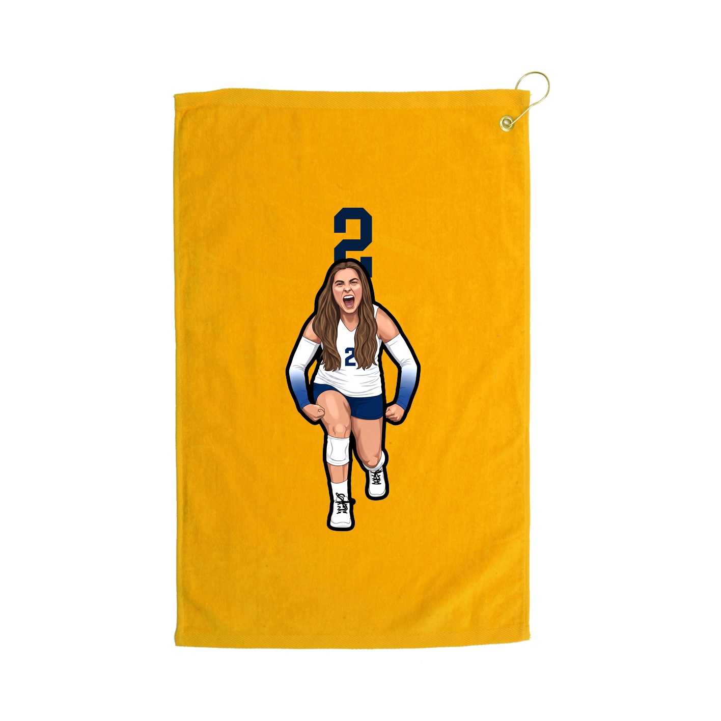 Golf Towel — Number Top in Gold