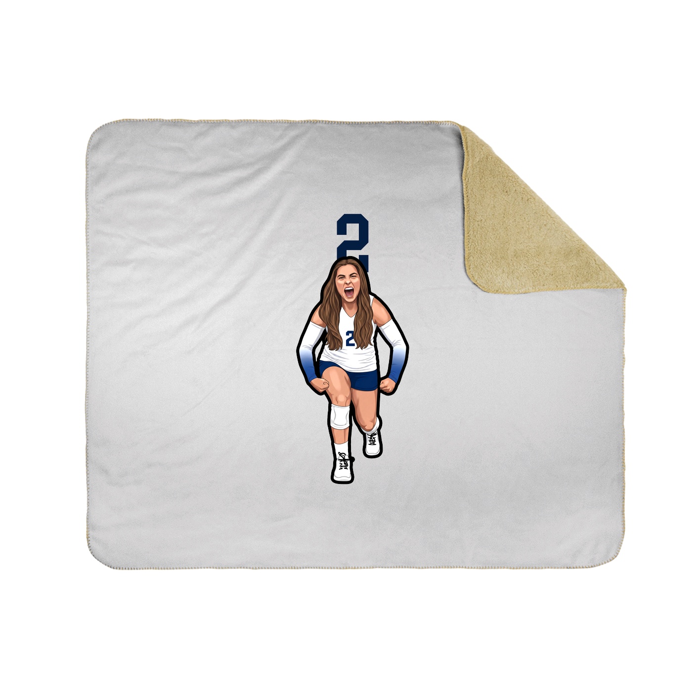 Throw Blanket — Number Top in White