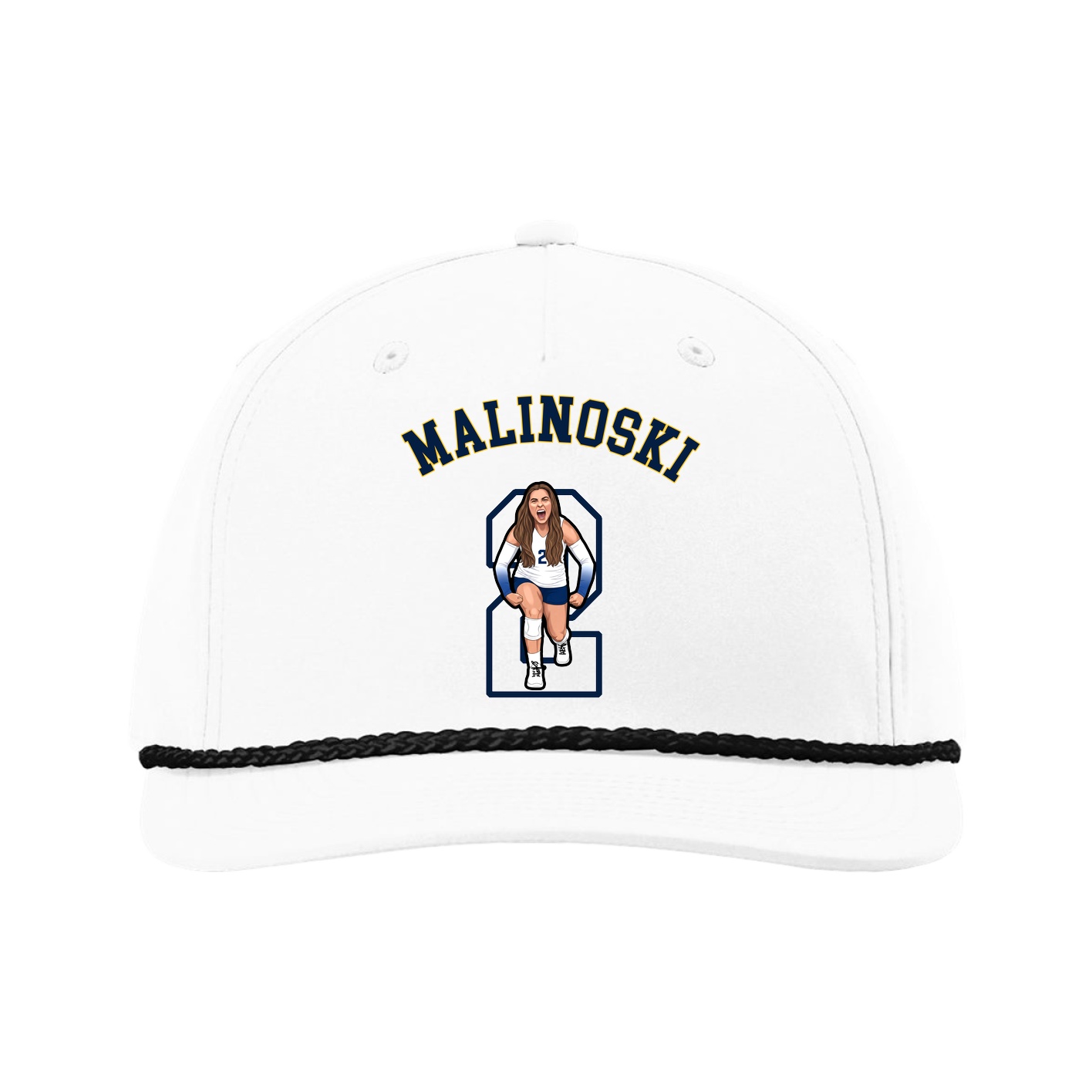 Five-Panel Classic Rope Cap — Shirsey Arch in White