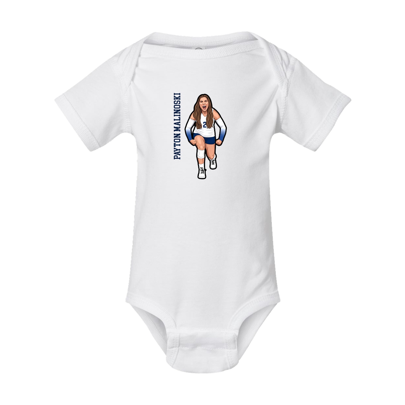 Baby Onesie — Name Vertical in White